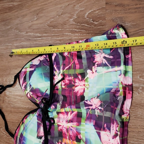 (XL) Op Ocean Pacific Tankini Top Swimwear Colorful Palm Print Vacation Beach - Picture 6 of 8